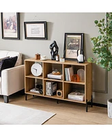 Open-Back Bookshelf with Drawer for Study