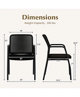 Waiting Room Chair Set of 2 Office Guest Chairs with Ergonomic Mesh Backrest