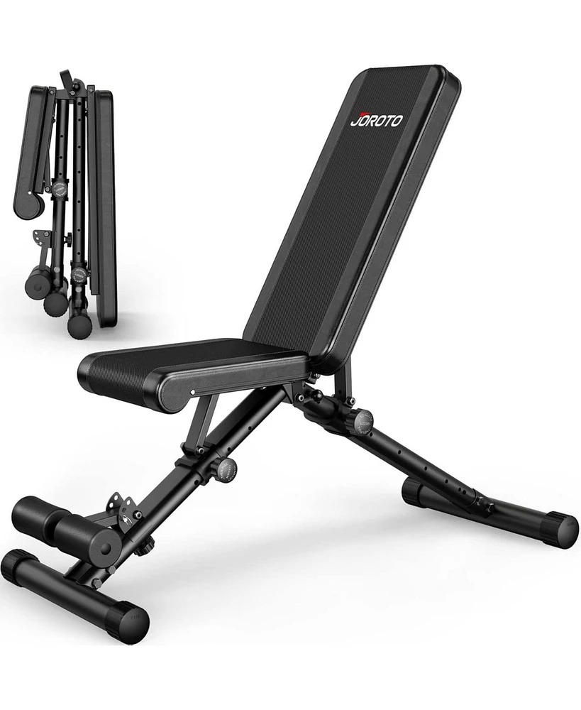 Joroto MD35 Adjustable Weight Bench 8x4x3x2 Positions- 700 Pounds Load Foldable Strength Training Benches for Full Body Workout Bench Press (With Fast