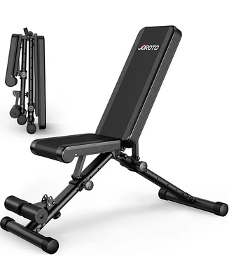 Joroto MD35 Adjustable Weight Bench 8x4x3x2 Positions- 700 Pounds Load Foldable Strength Training Benches for Full Body Workout Bench Press (With Fast