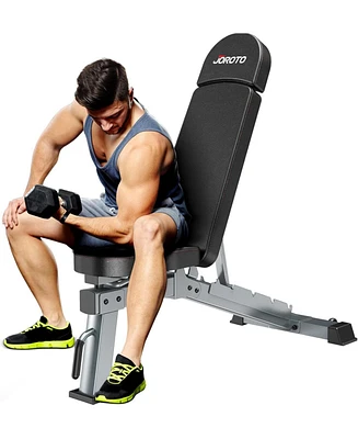 Joroto Weight Bench, Adjustable Workout Bench Press, Foldable Strength Training Benches for Home Gym Full Body Workout, Incline Decline Flat Utility W