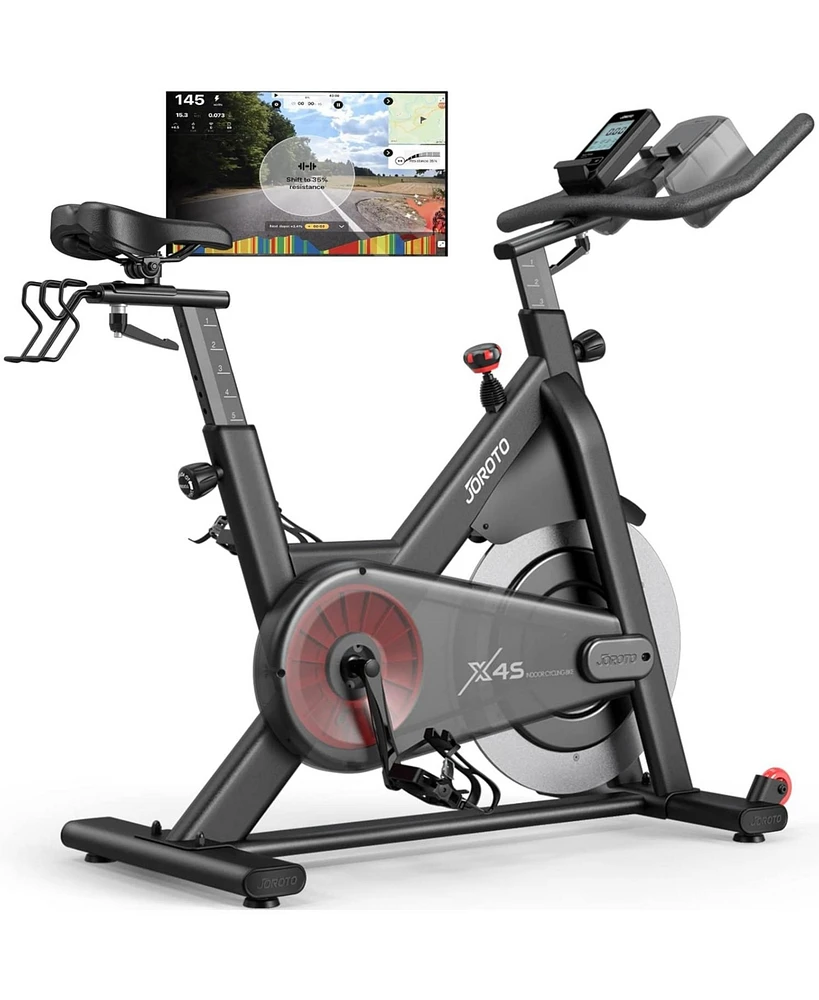 Joroto X2|X2PRO Exercise Bike, X4S Bluetooth Stationary Indoor Cycling Bike with Readable 100 Levels Magnetic Resistance, Plus 12.6 inch Tablet Bracke