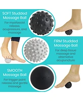 Joroto Massage Ball Set (4 Piece) - Foot Pain Hot Cold Therapy Kit - Plantar Fasciitis, Heel Spur, Sore Muscles, Trigger Point