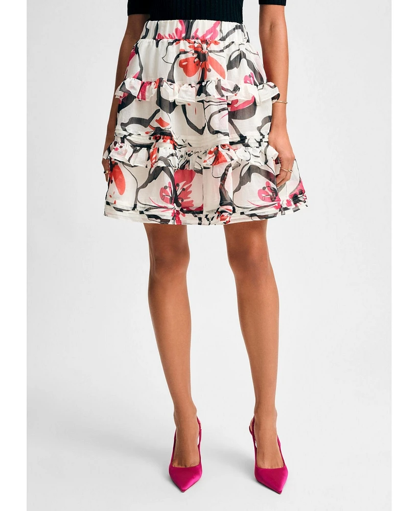 Isaac Mizrahi Women's Tiered Ruffle Skirt