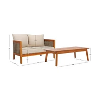 Amanda Outdoor Bench And Table Set