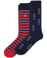 Polo Ralph Lauren Men's 2-Pk. Mini Denim Bear Socks