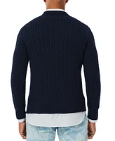 Lacoste Men's Regular-Fit Cable-Knit Crewneck Sweater