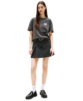 Tommy Jeans Women's Cotton Relaxed-Fit Neon Graphic T-Shirt