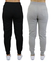 Galaxy By Harvic Women's Loose Fit Fleece Lined Jogger Sweatpants with Zipper Pockets-2 Pack
