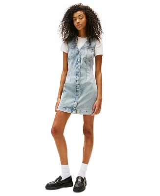 Tommy Jeans Women's V-Neck Button-Front Dress