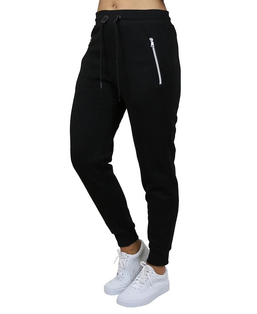 Galaxy By Harvic Women's Loose Fit Fleece Lined Jogger Sweatpants with Zipper Pockets