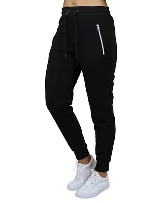 Galaxy By Harvic Women's Loose Fit Fleece Lined Jogger Sweatpants with Zipper Pockets