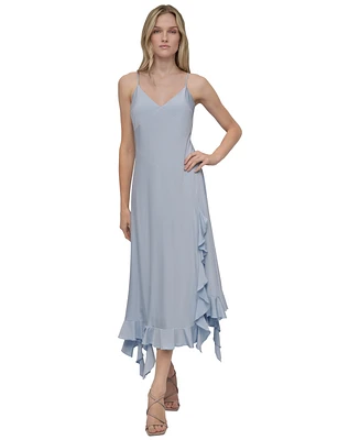 Dkny Women's Ruffled-Hem Midi Slip Dress