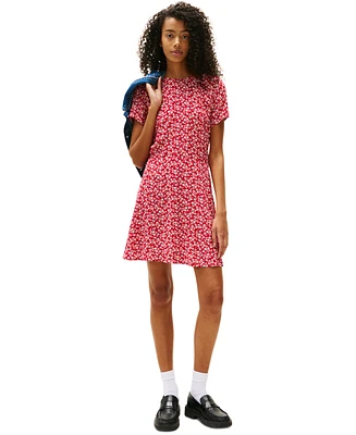 Tommy Jeans Women's Floral-Print Fit & Flare Mini Dress