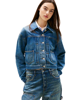 Tommy Jeans Women's Cotton Embroidered Denim Jacket