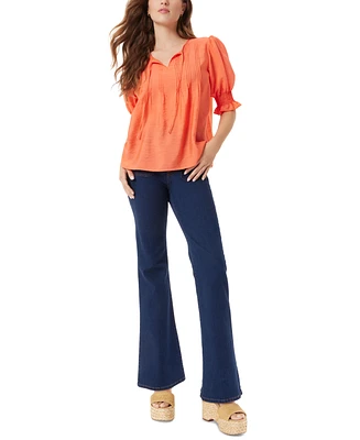 Sam Edelman Women's Marlie Pleated Short-Sleeve Blouse
