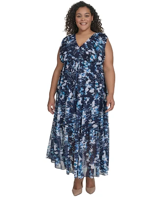 Dkny Plus Printed Empire Maxi Dress