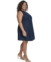 Dkny Plus Linen-Blend Shift Dress