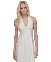 Dkny Women's Halter V-Neck Tie-Back Midi Dress