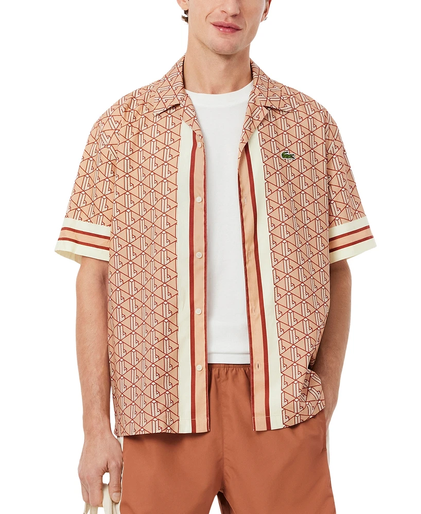 Lacoste Men's Geo-Pattern Stripe Woven Shirt - F91