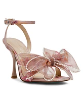 Betsey Johnson Women's Fawn Mesh Bow Heeled Sandals