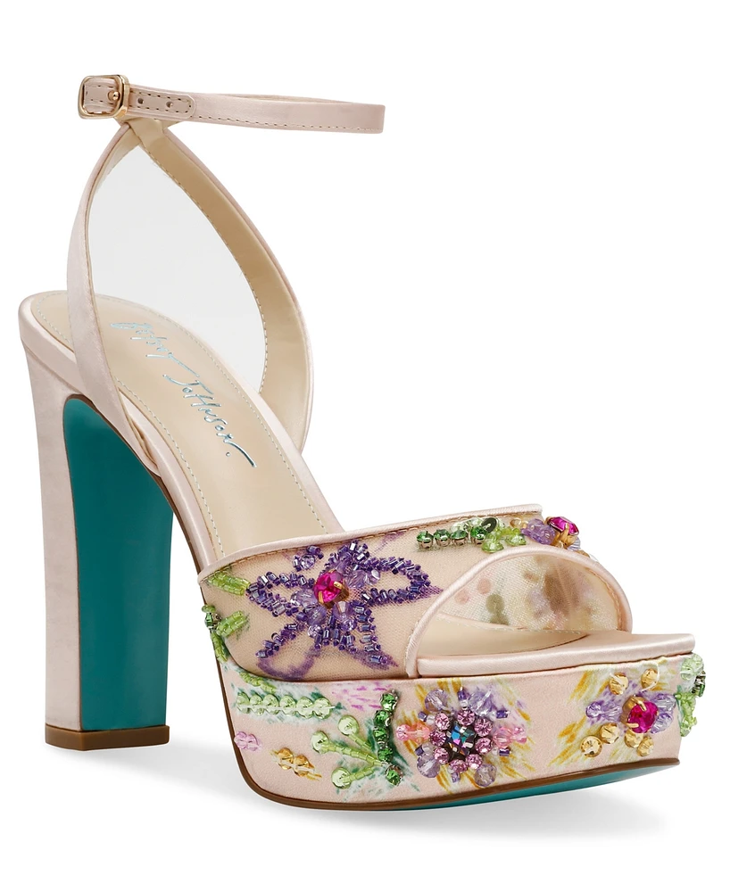 Betsey Johnson Women's Viven Jeweled Platform Dress Sandals