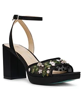 Betsey Johnson Women's Kirra Floral Beaded Platform Dress Sandals