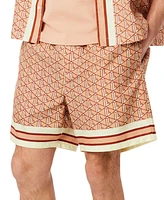 Lacoste Men's Relaxed-Fit Geo-Pattern Stripe Woven Shorts