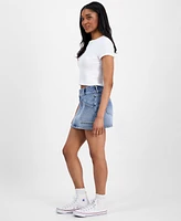 Celebrity Pink Juniors' Double-Button Mini Denim Skirt