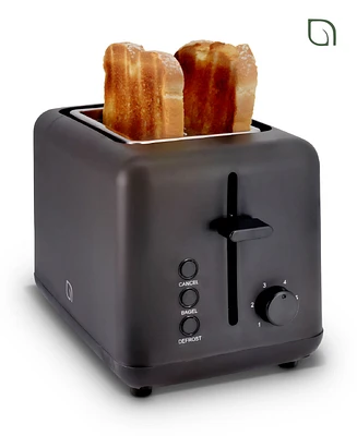 Willow Kitchen 2-Slice Toaster with Wide Slots - Perfect for Toast Bagels, Compact Design, Crumb Tray