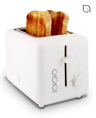 Willow Kitchen 2-Slice Toaster with Wide Slots - Perfect for Toast Bagels, Compact Design, Crumb Tray