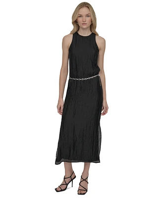 Dkny Women's Chain-Belt Sleeveless Midi Dress