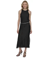Dkny Women's Chain-Belt Sleeveless Midi Dress