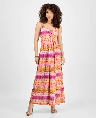 Jamie & Layla Petite Repeat Knot Strap Maxi Dress