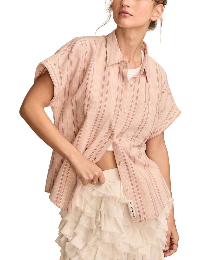 Lucky Brand Women's Roll-Cuff Button-Front Shirt