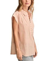 Lucky Brand Women's Cotton Striped Short-Sleeve Popover