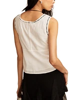Lucky Brand Women's Scoop-Neck Ribbon-Lace Empire Top
