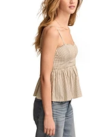 Lucky Brand Women's Ruched Corset Babydoll Cotton Cami Top