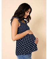 Motherhood Maternity Ruffle Sleeve Detail Top