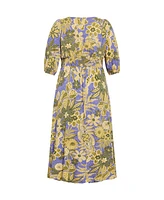 City Chic Plus Daydream Print Maxi Dress