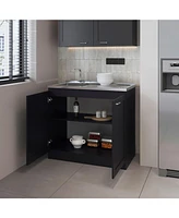 Haivana Utility Sink Base Cabinet with Double Doors and Interior Shelf