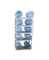 5 Tier Laminated White Metal Shelving Unit Adjustable Garage Storage Utility Rack Heavy Duty Shelves Organization Multipurpose Shelf Warehouse Basemen