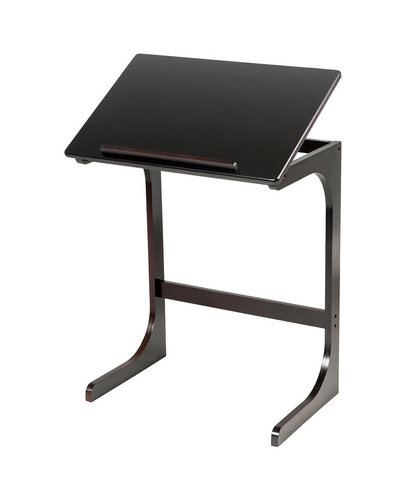 Adjustable C-Shape Couch End Table wth Tilting Top