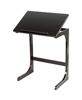 Adjustable C-Shape Couch End Table wth Tilting Top