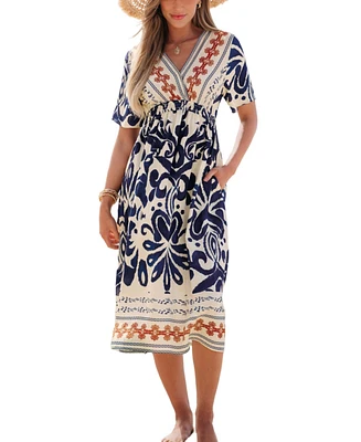 Cupshe Women's Bali Mood Ornate Midi Beach Dress