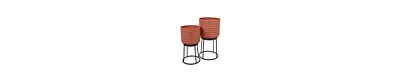 Modern Metal Planters with Stands, Set of 2 – Sleek Design for Home & Office Decor