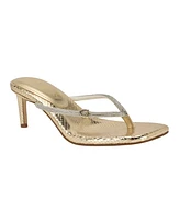 Guess Women's Mayan Rhinestone Thong Kitten Heel Sandals