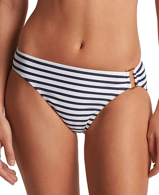 Lauren Ralph Women's Striped Ring Hipster Bikini Bottoms