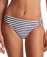 Lauren Ralph Women's Striped Ring Hipster Bikini Bottoms