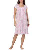 Eileen West Women's Cap-Sleeve Floral Waltz Nightgown